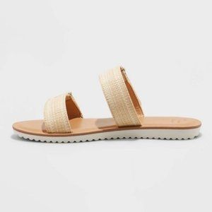 A New Day Illiana Two Band Easy Closure Sandals Natural 8.5